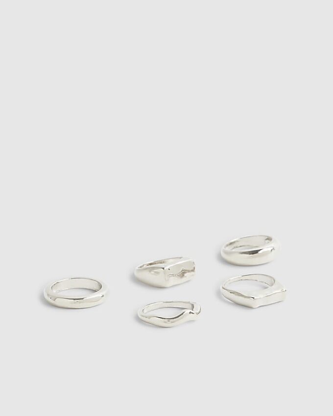 Silverpaket med 5 ringar