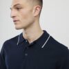 Slim fit-polotröja i marinblått