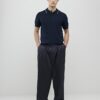 Slim fit-polotröja i marinblått