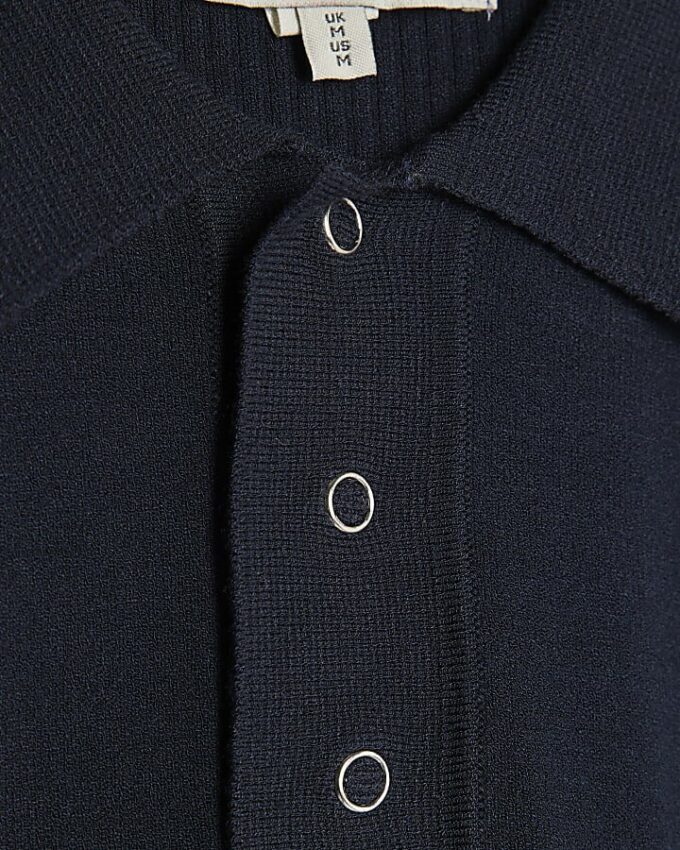 Slim fit-polotröja i marinblått