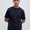 Slim fit-T-shirt i marinblått