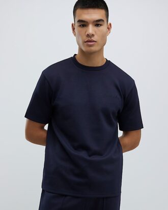 Slim fit-T-shirt i marinblått