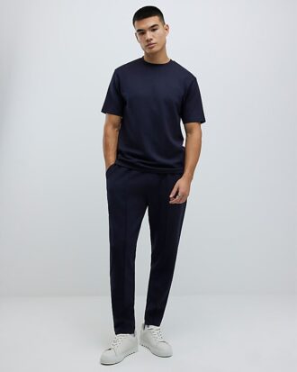 Slim fit-T-shirt i marinblått