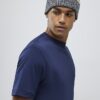 Slim fit-T-shirt i marinblått