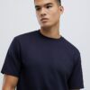 Slim fit-T-shirt i marinblått