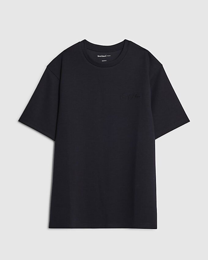 Slim fit-T-shirt i marinblått