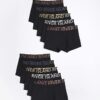 Svart 10-pack boxershorts med RI-logotyp i flera metalliska färger