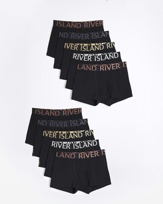 Svart 10-pack boxershorts med RI-logotyp i flera metalliska färger