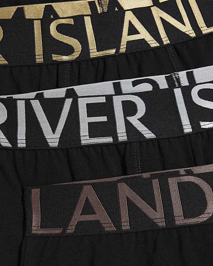 Svart 10-pack boxershorts med RI-logotyp i flera metalliska färger
