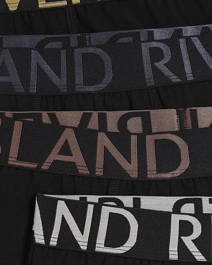 Svart 10-pack boxershorts med RI-logotyp i flera metalliska färger