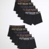 Svart 10-pack boxershorts med RI-logotyp i flera metalliska färger