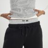 Svart 2-i-1 joggingbyxa med vida ben