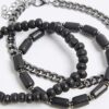 Svart 3-pack kedjearmband