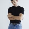Svart 3-pack kortärmad slim fit-T-shirt