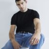 Svart 3-pack kortärmad slim fit-T-shirt