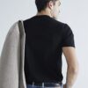 Svart 3-pack kortärmad slim fit-T-shirt