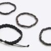 Svart 4-pack träarmband med pärlor