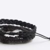 Svart 4-pack träarmband med pärlor