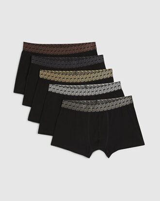 Svart 5-pack Metallic RR-badbyxor Svart 5-pack Metallic RR-badbyxor