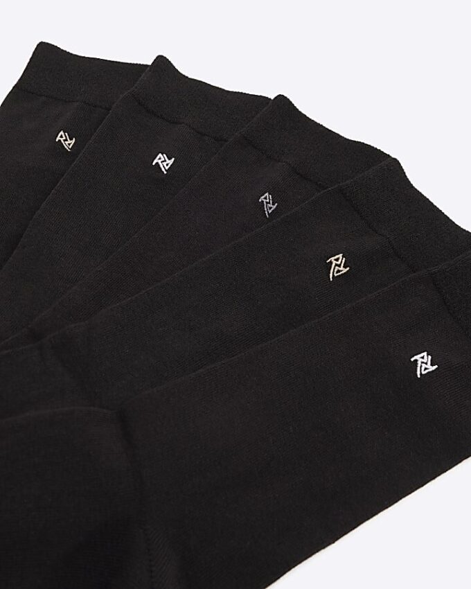 Svart 5-pack metalliskt broderade RI-strumpor Svart 5-pack metalliskt broderade RI-strumpor