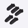 Svart 5-pack ribbade monogramstrumpor