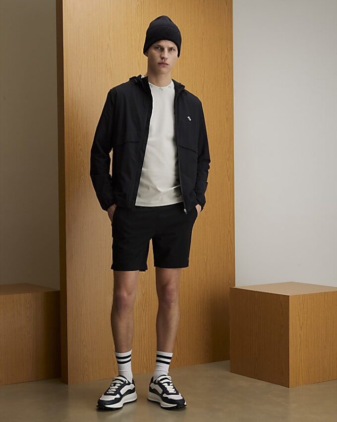 Svart Athleisure RXR-jacka med huva