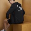 Svart Athleisure RXR-jacka med huva
