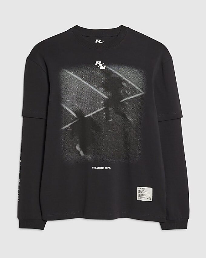 Svart Athletisme Dept dubbelvävd T-shirt