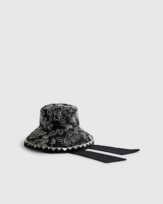 Svart bredbrättad Cornelli-buckethatt