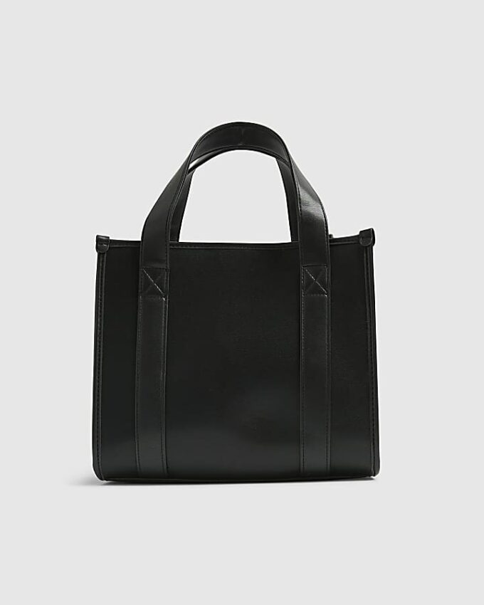 Svart broderad totebag
