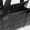 Svart broderad totebag