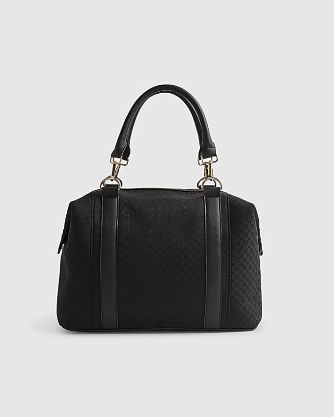 Svart Charm Jacquard Monogram Holdall-väska