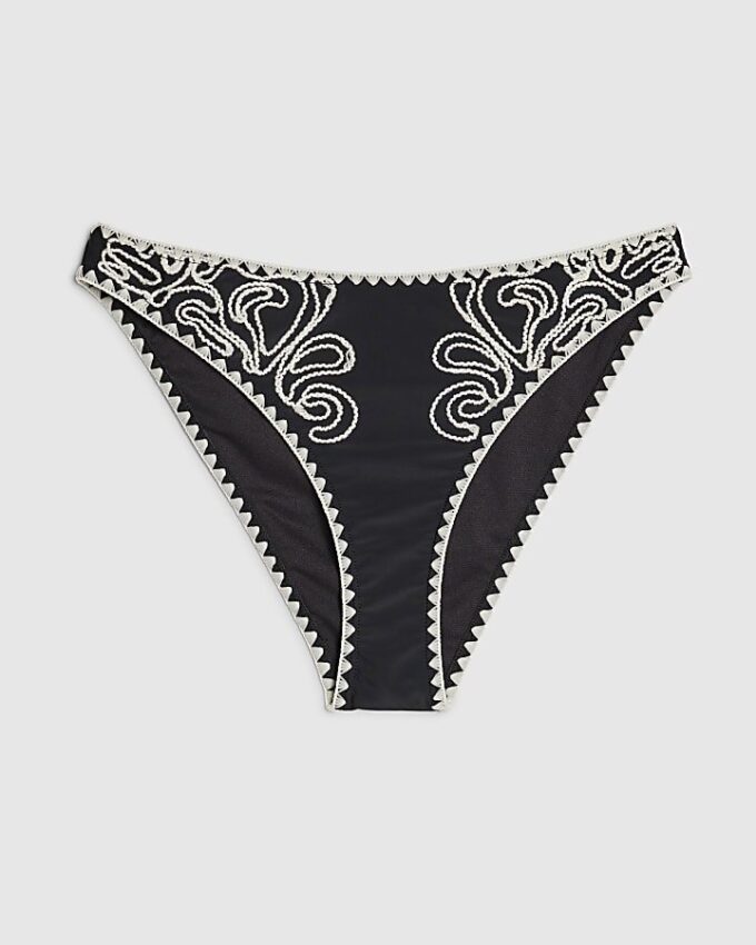 Svart Cornelli-bikinitrosa med tryck