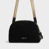 Svart crossbody-väska i ponnyhårsläder med zebramönster