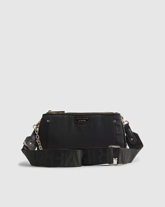 Svart crossbody-väska med dubbla fack
