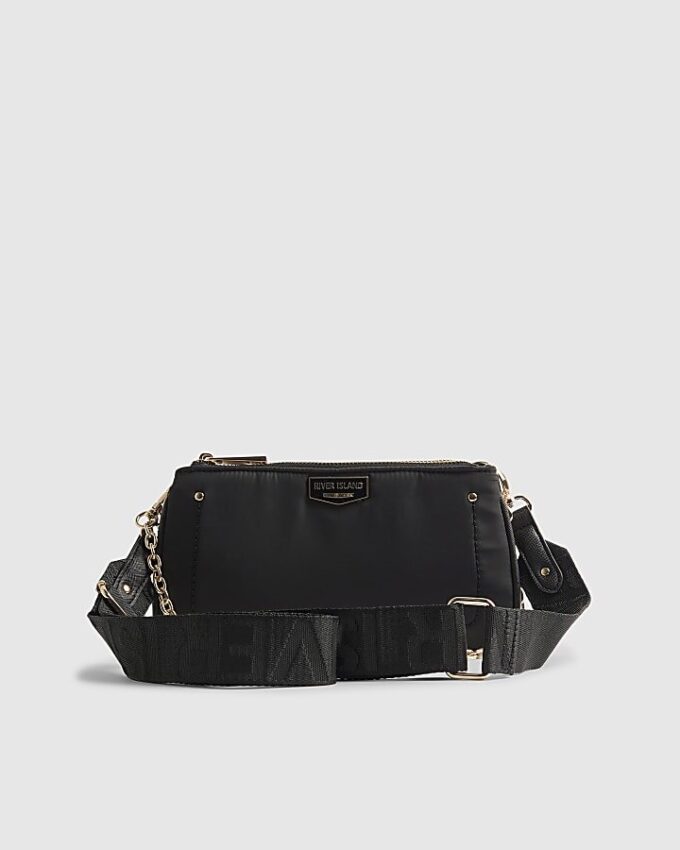 Svart crossbody-väska med dubbla fack