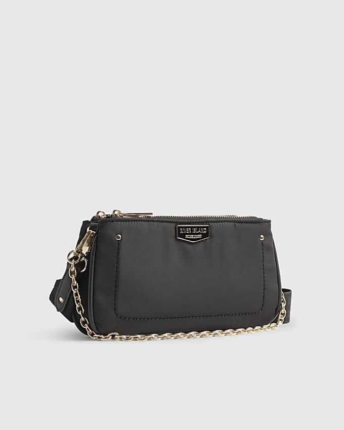 Svart crossbody-väska med dubbla fack