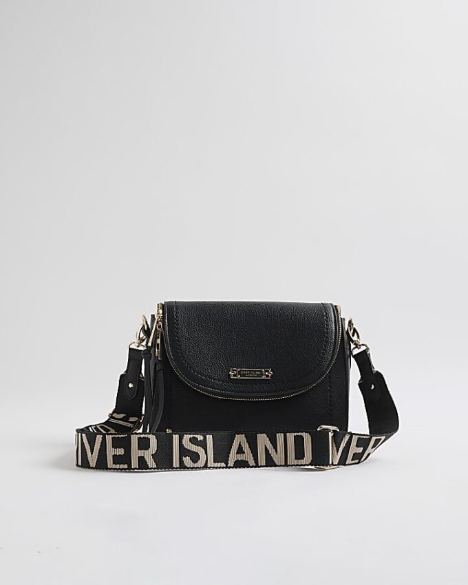Svart crossbody-väska med lock