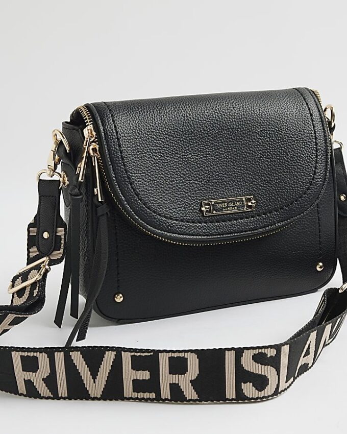 Svart crossbody-väska med lock