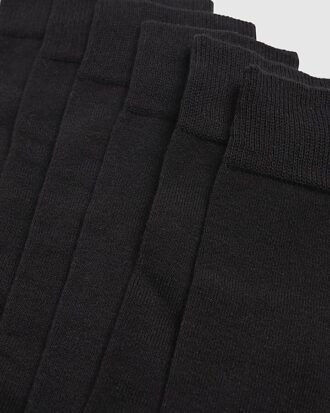 Svart enfärgat 7-pack strumpor