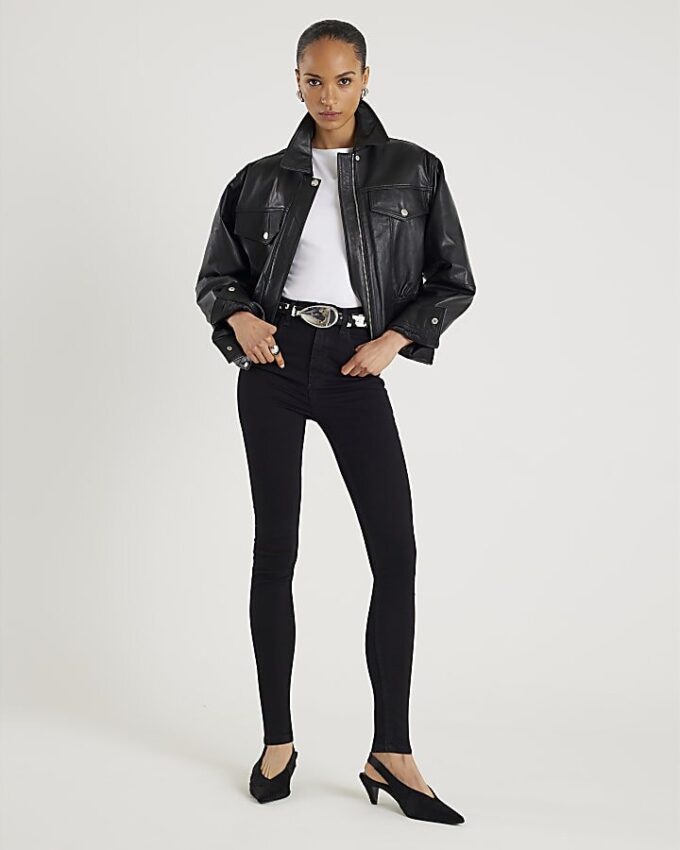 Svart högmidjad Sculpt Black Skinny Jeans