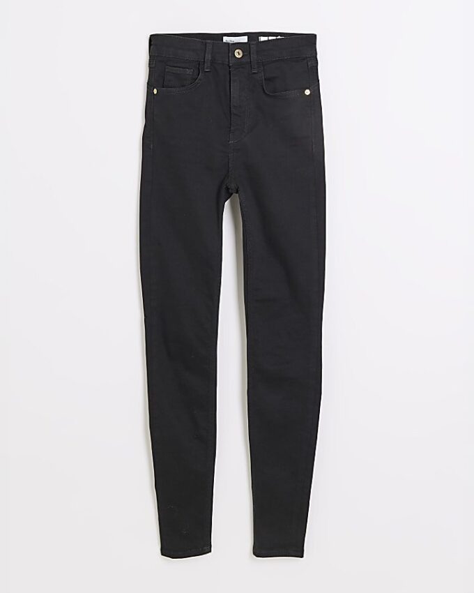 Svart högmidjad Sculpt Skinny Jeans