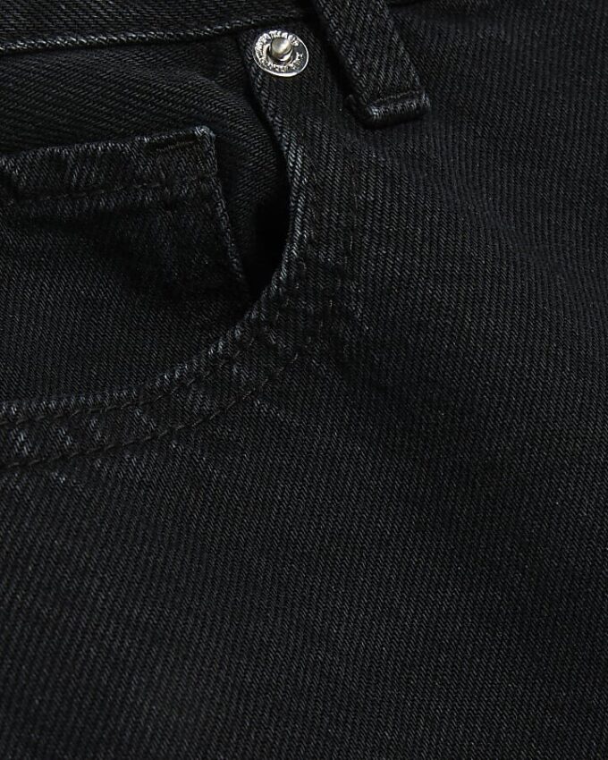 Svart högmidjade jeans med raka ben