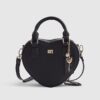 Svart hjärtformad crossbody-väska