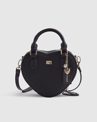 Svart hjärtformad crossbody-väska