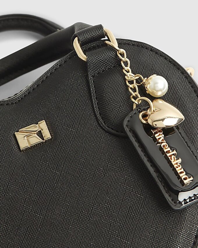 Svart hjärtformad crossbody-väska