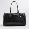 Svart Holdall-väska med monogramcharm i lack