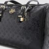 Svart Holdall-väska med monogramcharm i lack