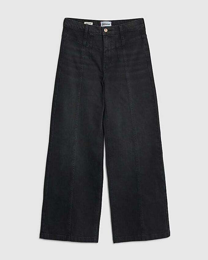 Svart jeans med sömmar och vida ben