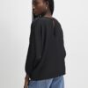 Svart långärmad batwing-top